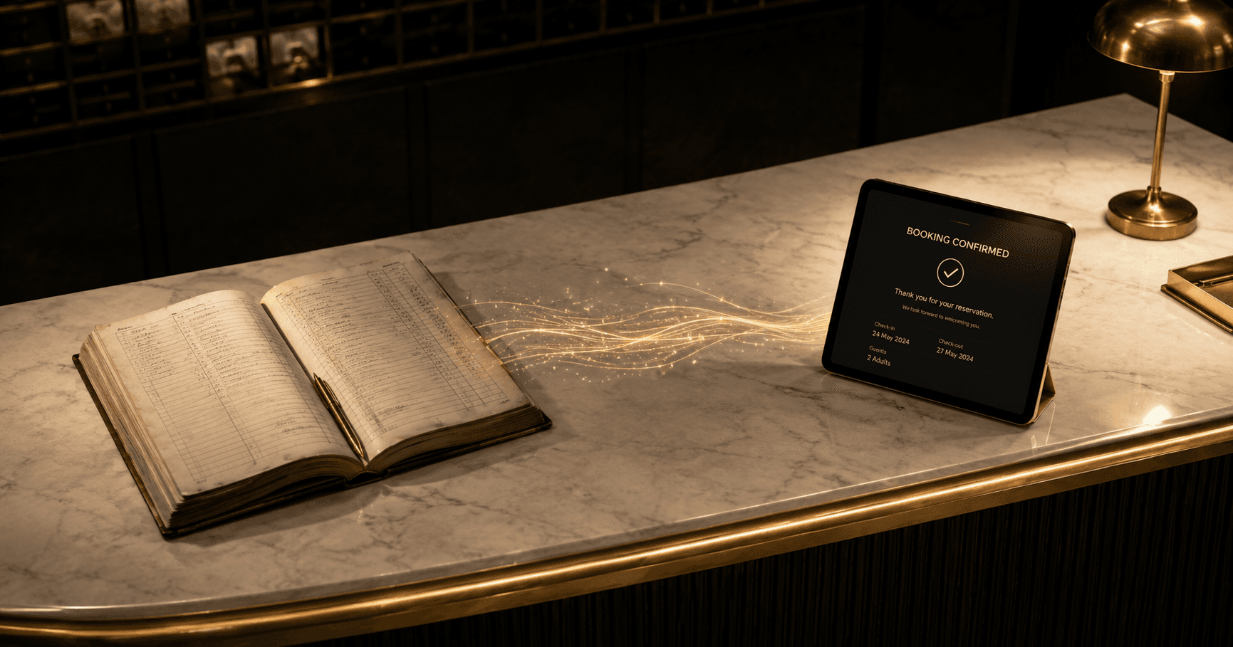Hotel front desk and booking interface ā OTA commission cost comparison